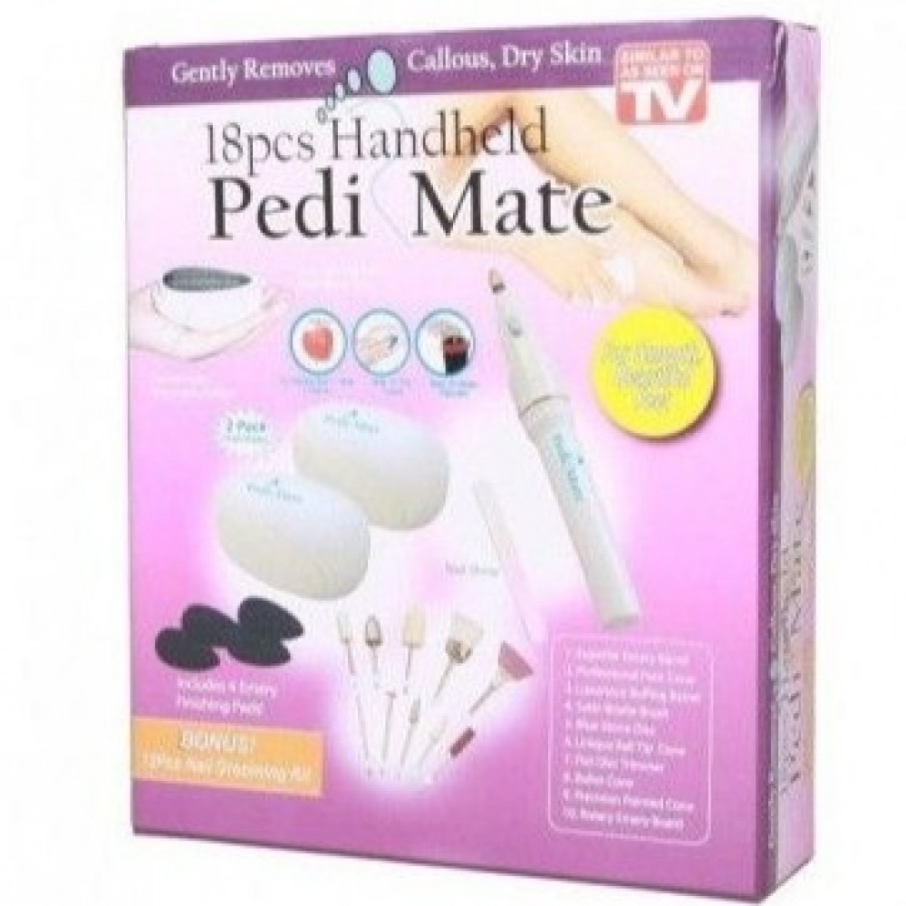Pedi Mate Handheld Pedicure Set For Women - 18 Pcs