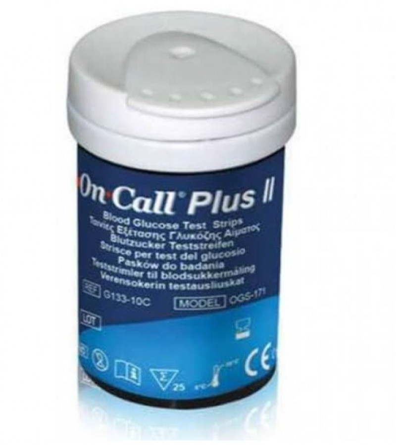 On Call Plus Blood Glucometer Test Strips (Box = 50 Test Strips)