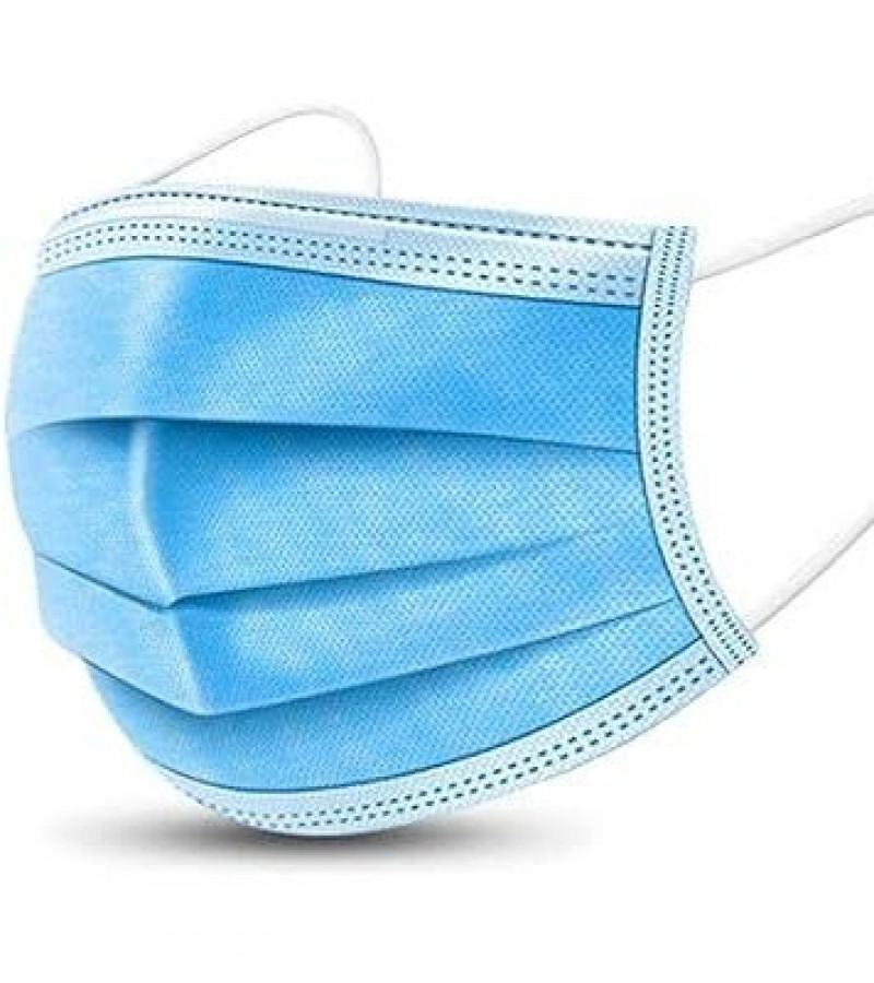 Original China Surgical Disposable Blue Face Mask (Metro) 3 Protective Layers with Nose Pin Pack Of 50 Pcs