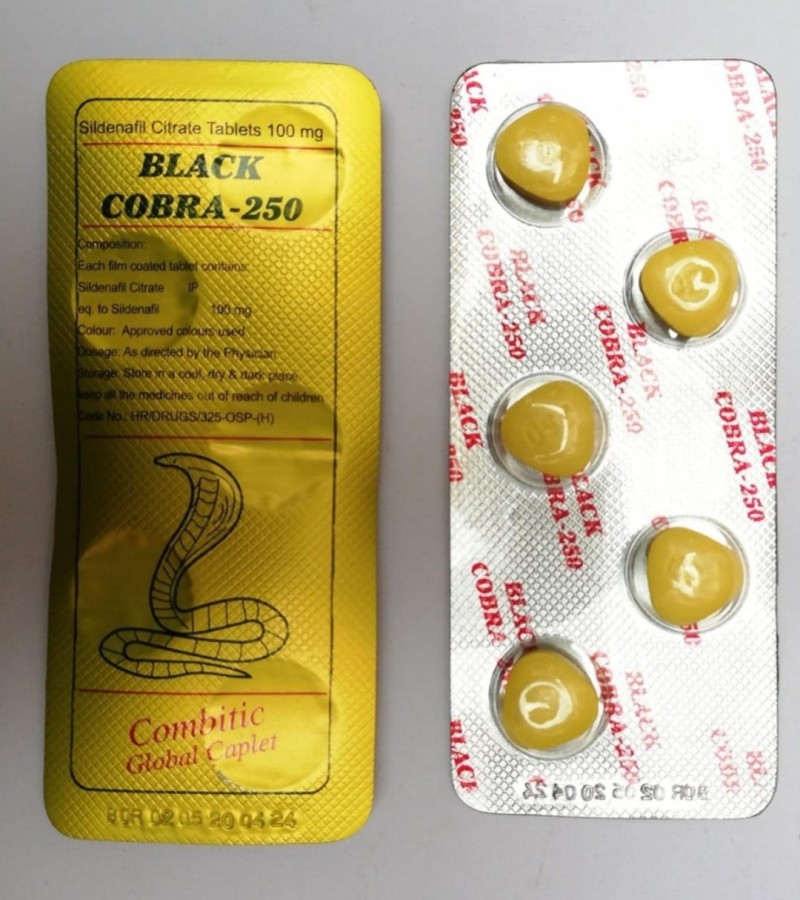 BLACK COBRA 250MG 100% ORIGINAL DELAYING TABLETS. INCREASE TIMEING  IN MENS