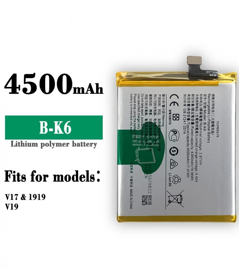 100% Original New B-K6 Battery For VIVO V17 V19 Capacity-4500mAh