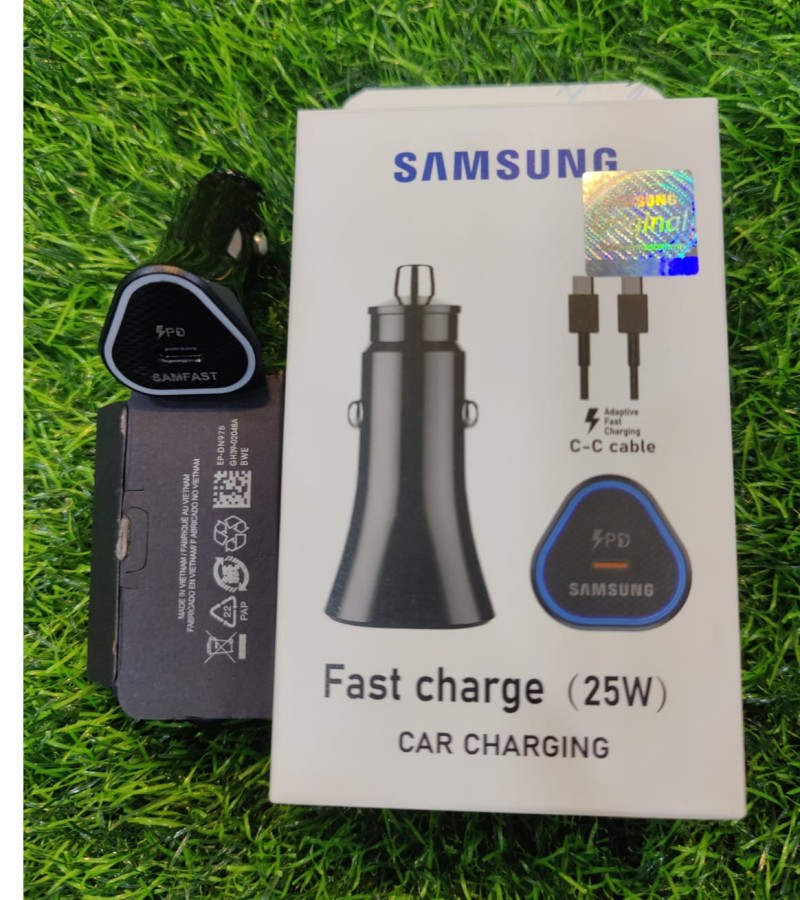 25W PD Car Charger Adapter For Samsung A32 Note10 S20 S22 S23 Super Fast Charger Type C To C Cable