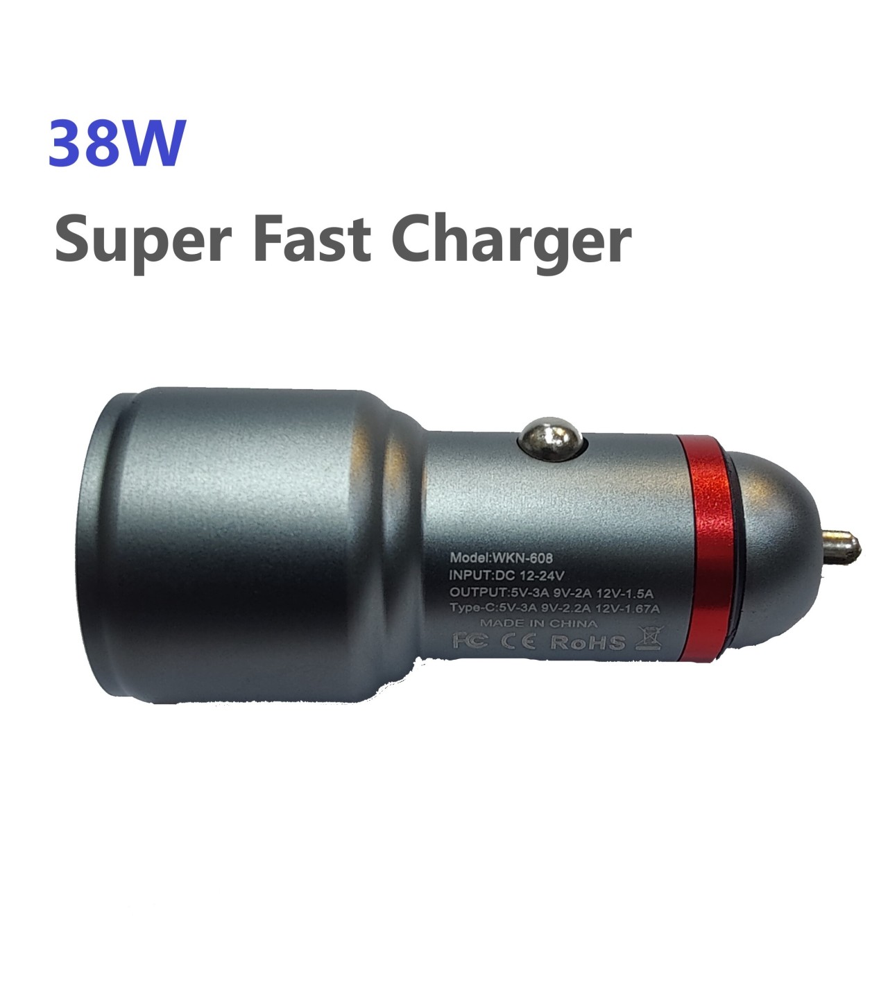 38W PD+ USB Car Charger Adapter Super Fast Charger