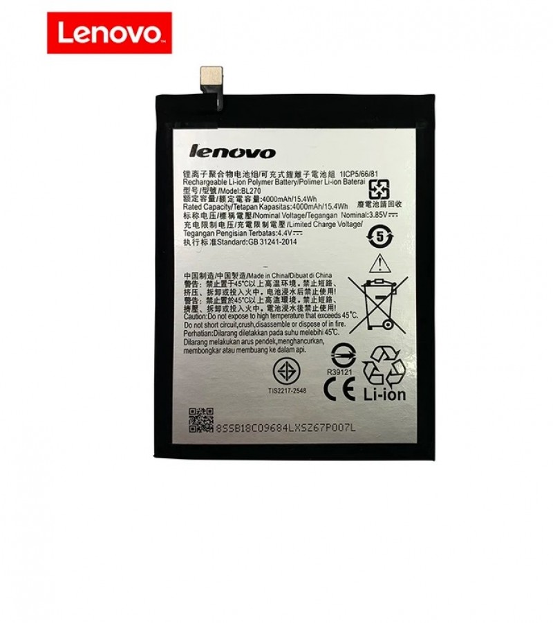 BL270 Battery For Lenovo K6 K8 Note K53a48 Vibe K6 G G5 Plus 4000mAh