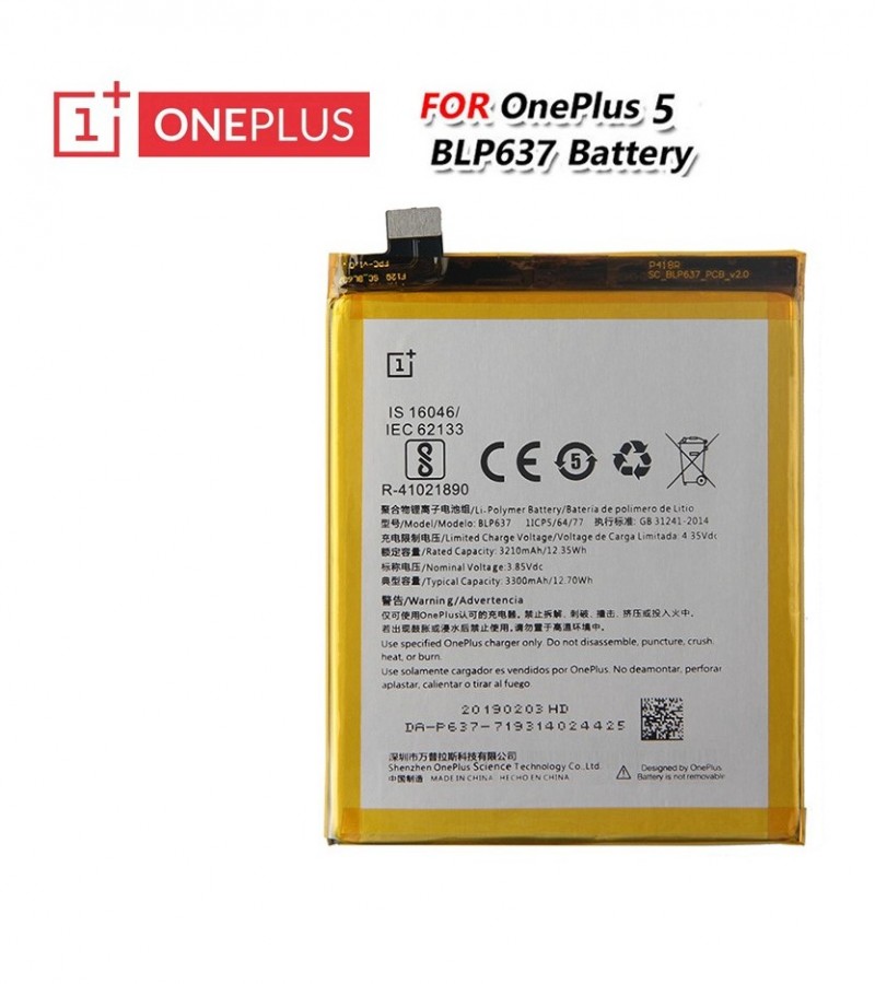BLP637 Battery For OnePlus 5 5T One Plus 5 5T Genuine Phone Battery 3000mAh
