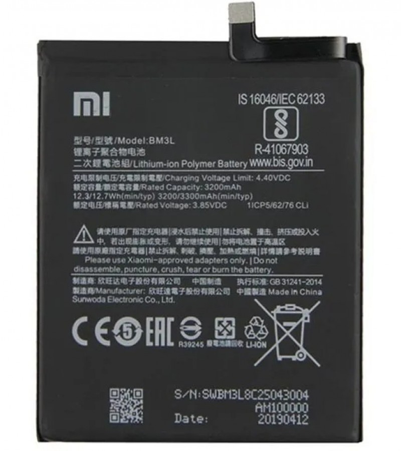 BM3L Battery For Xiaomi Mi 9  Capacity-3300mAh _ Black