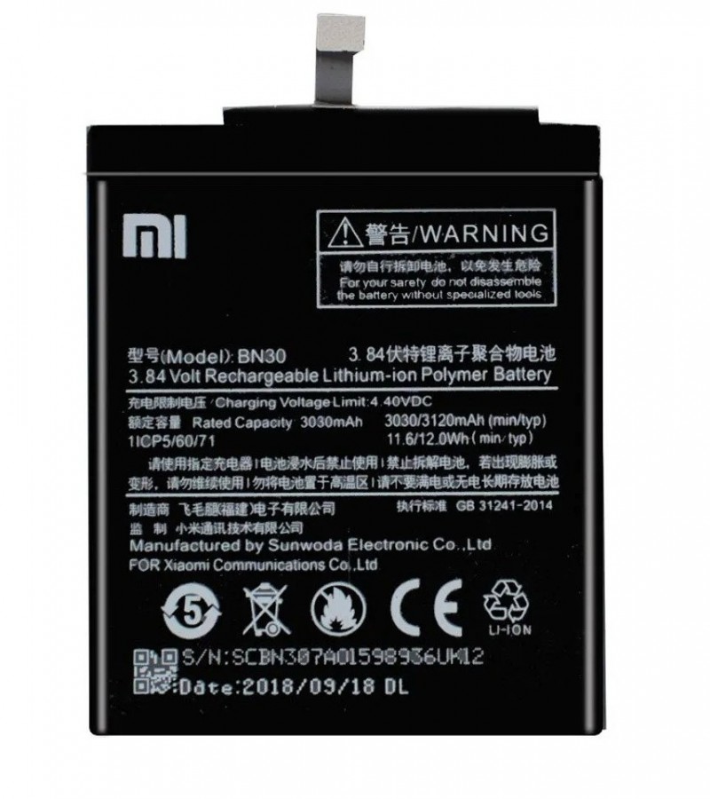 BN30 Battery For Xiaomi Redmi 4A  Capacity-3120mAh ack