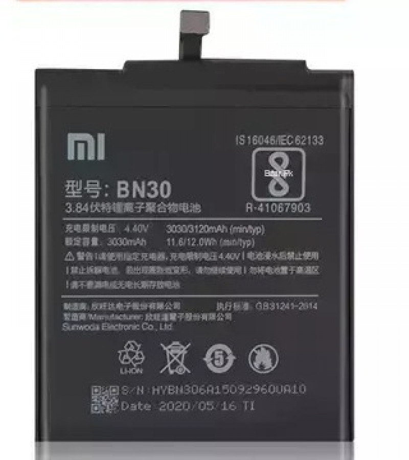 BN30 Battery For Xiaomi Redmi 4A  Capacity-3120mAh ack