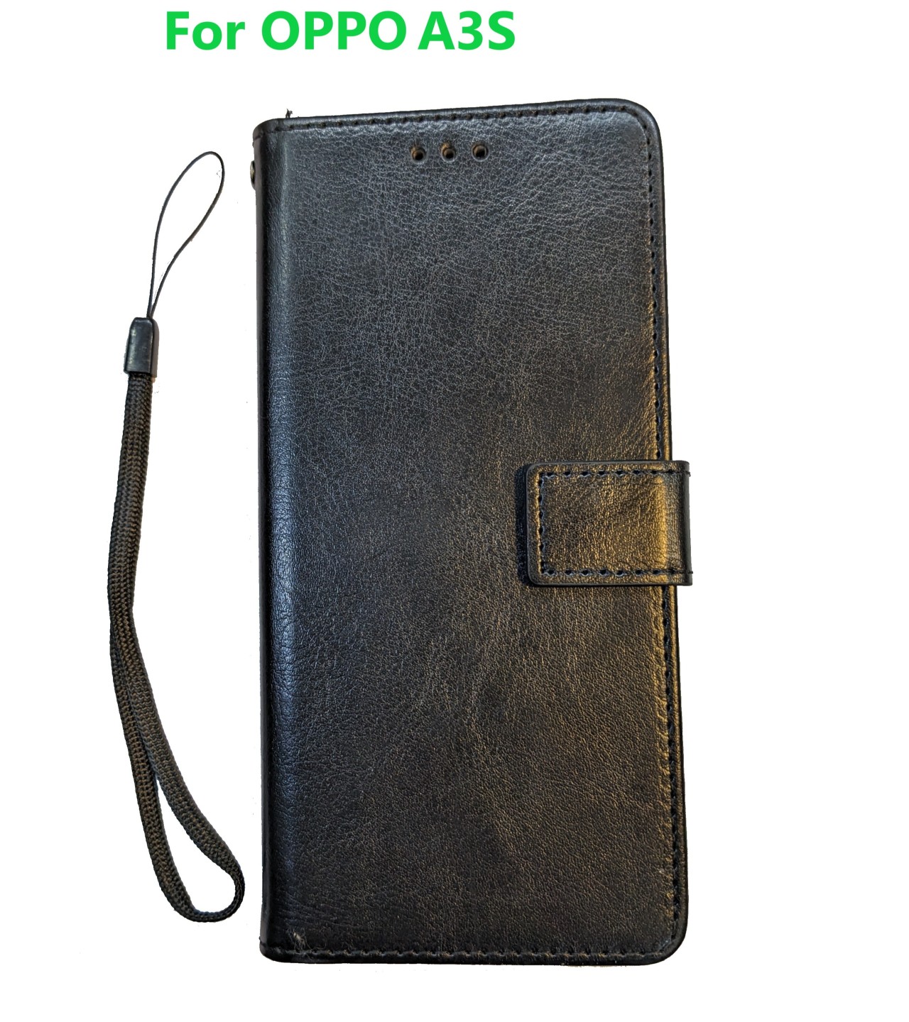Flip book Wallet Leather OPPO A3S Case with magnetic layer