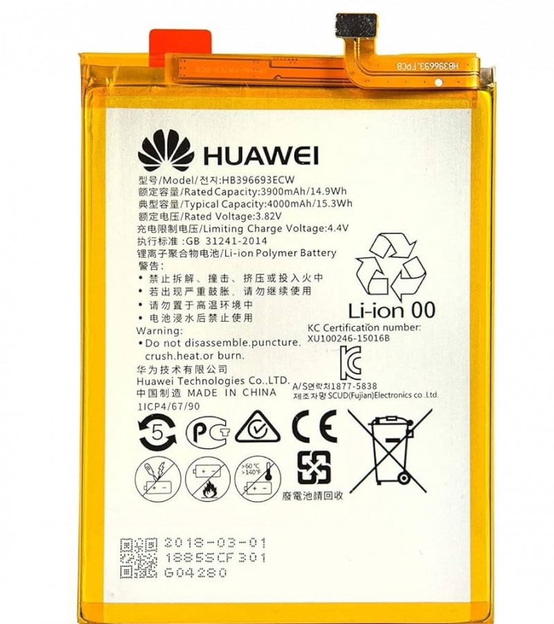 HB396693ECW Battery For Huawei Mate 8 Capacity-4000mAh