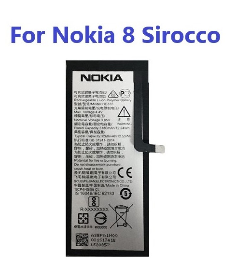 HE333 Battery For Nokia 8 Sirocco Capacity: 3260mAh