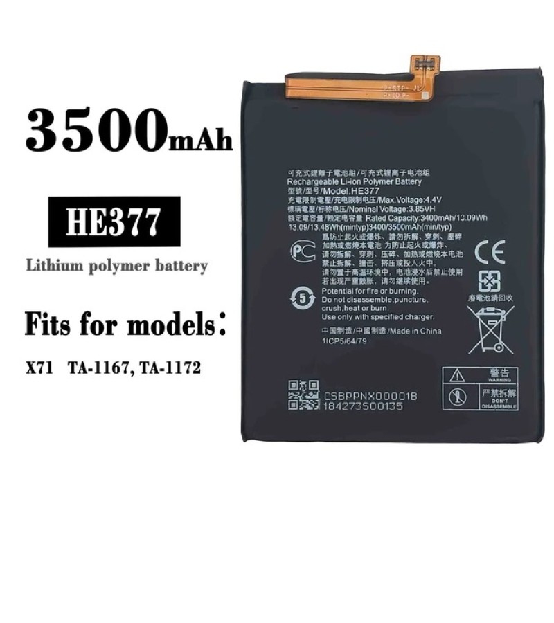 HE377 Battery For Nokia 3.1 Plus  TA-1118 TA-1125 / Nokia 8.1 TA-1099 TA-1113 Capacity-3500mAh