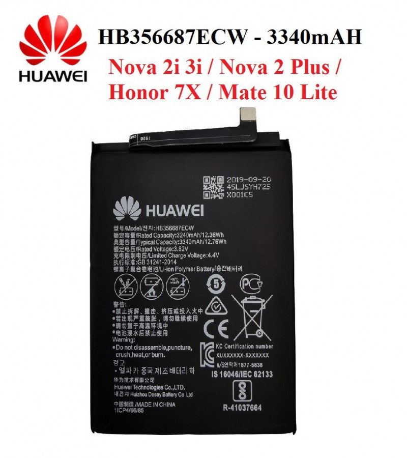 Huawei Mate 10 Lite Battery Replacement HB356687ECW With 3340mAh Capacity-Black
