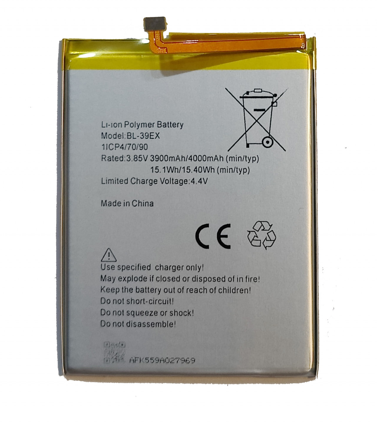 Infinix BL-39EX Replacement Battery for Infinix HOT 5 X559 X559C with 4000 mAh Capacity-Silve