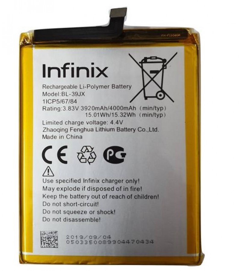 Infinix BL-39JX Battery for Hot S3x X622 with 3920 mAh Capacity-Silver