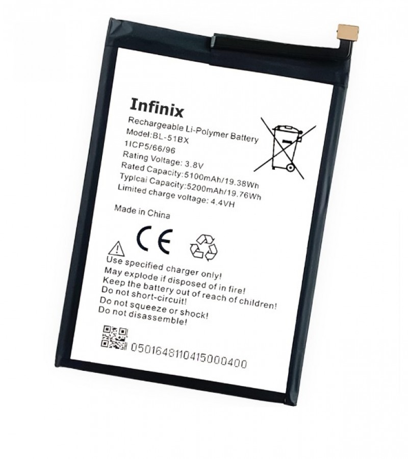 Infinix Hot 11 (X662) Battery Replacement BL-51BX Battery with 5200mAh Capacity_Silver