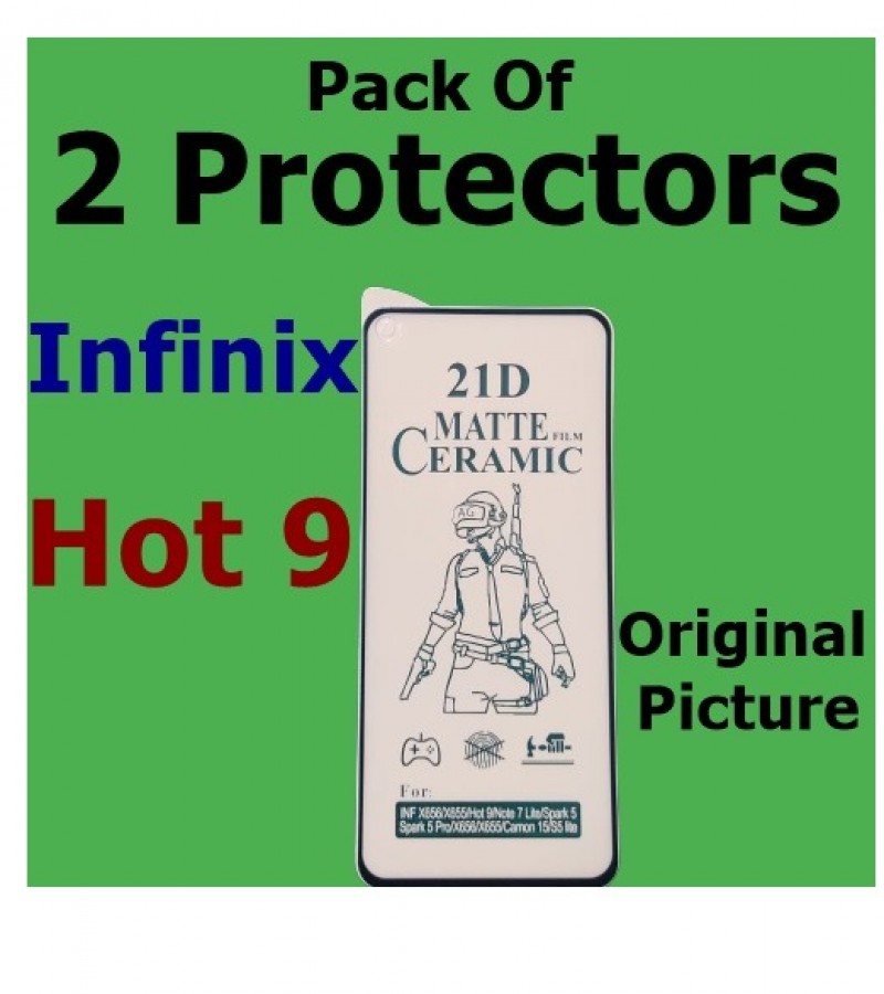 Infinix Hot 9 Matte Ceramic Sheet Protector for Gaming , Pack of 2 Protector