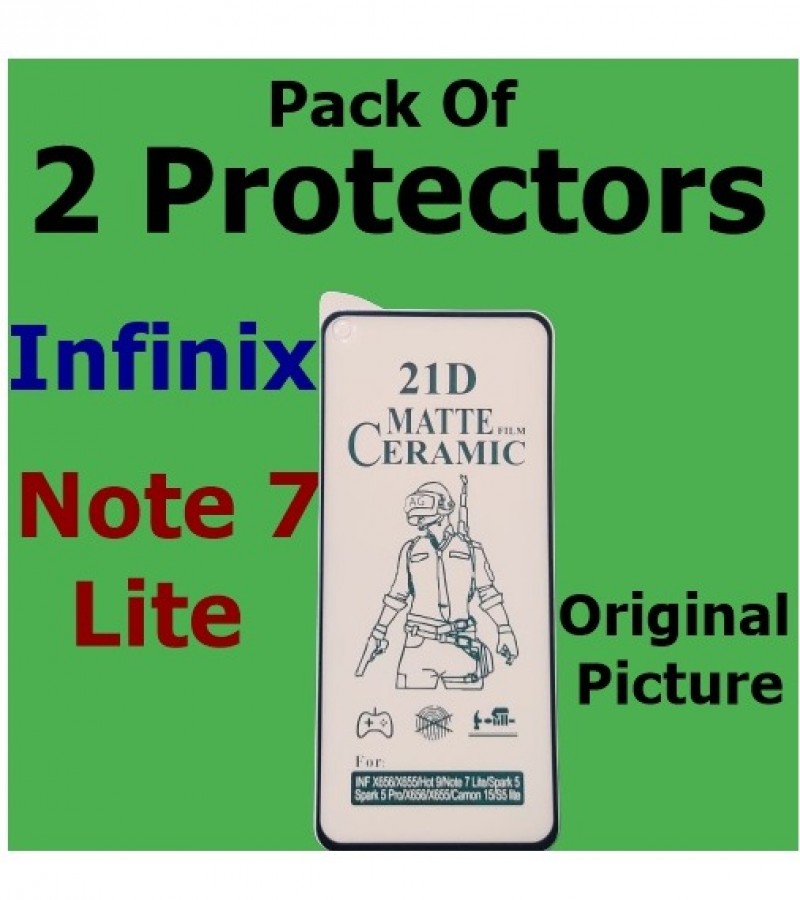 Infinix Note 7 Lite Matte Ceramic Sheet Protector for Gaming , Pack of 2 Protector
