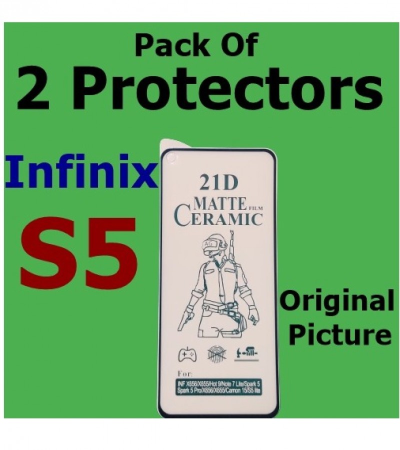 Infinix S5 Matte Ceramic Sheet Protector for Gaming , Pack of 2 Protector