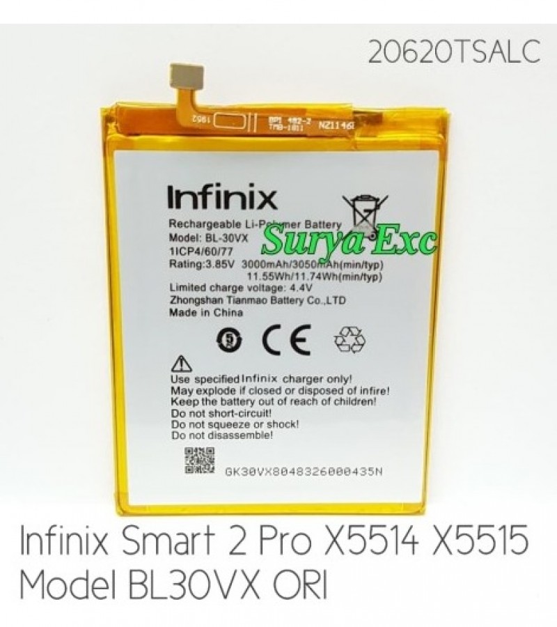 Infinix Smart 2 Pro X5514 BL-30VX Battery with 3050mAh Capacity-Silve