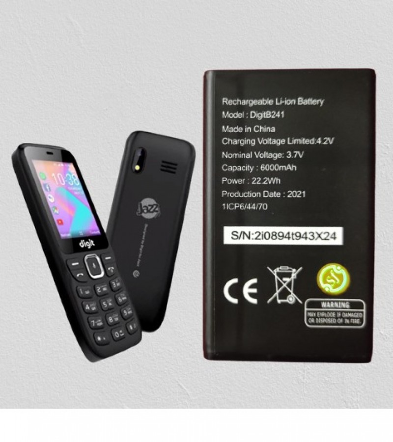 Jazz Digit 4G Phone Battery Digit B242_B241 Battery with 1700mAh Capacity_Black