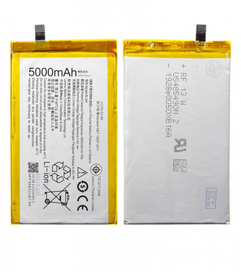 Lenovo BL244 Battery Replacement for Lenovo Vibe P1 Battery with 5000mAh Capacity-Silver