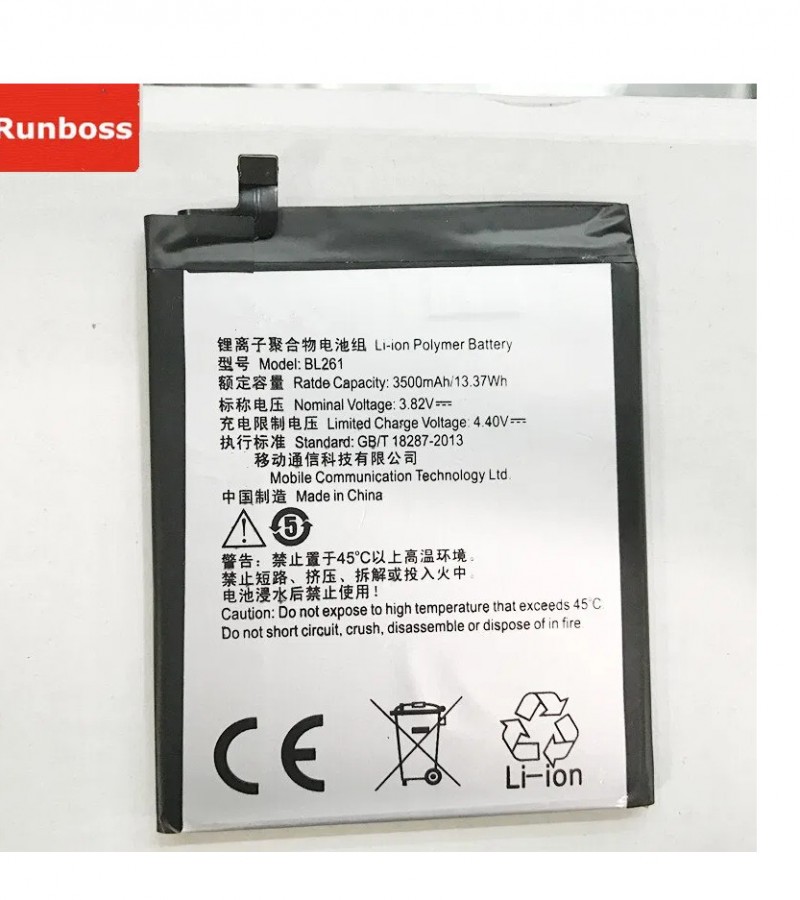 Lenovo BL261 battery For Lenovo K5 Note, Lenovo A7020, A40 with 3500 mAh Capacity- Black