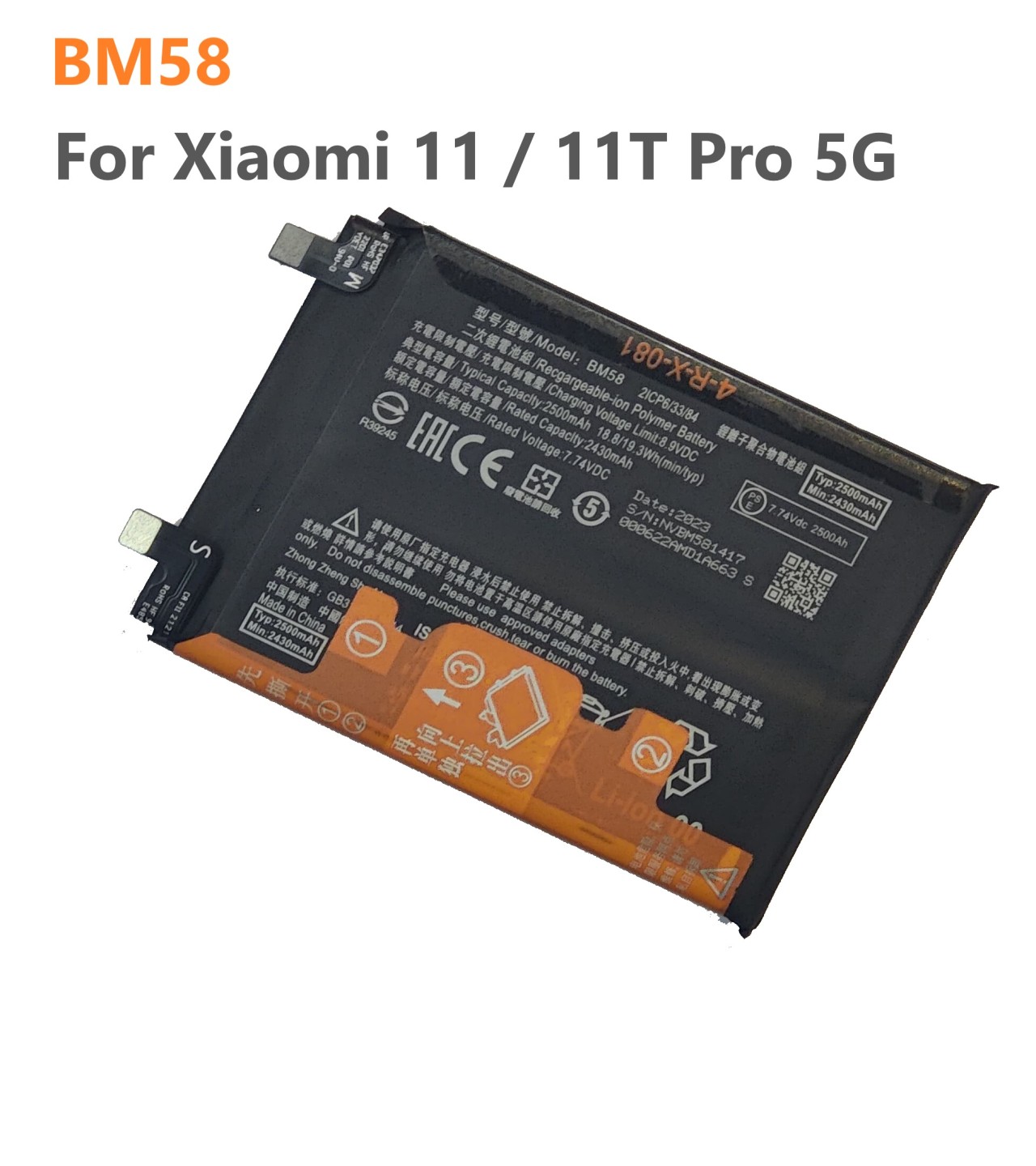 New Original BM58 Battery For Xiaomi Mi 11T Pro 5G 11TPro Xiaomi 11 Mi 11 Capacity: 5000mAh