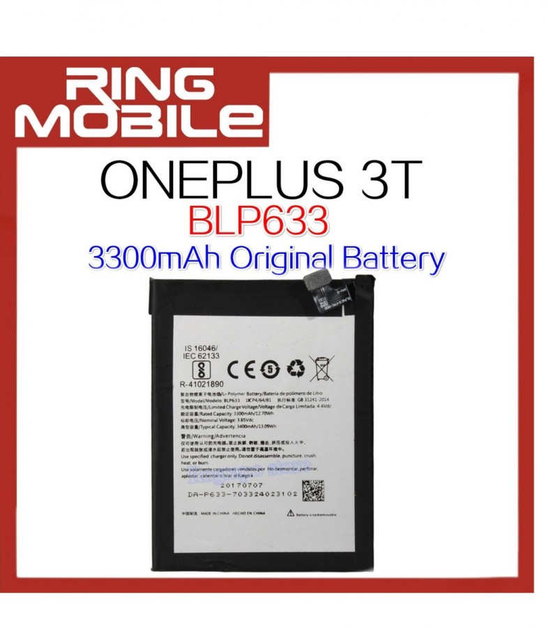Oneplus BLP633 Battery Replacement for OnePlus 3T with 3300 mAh Capacity