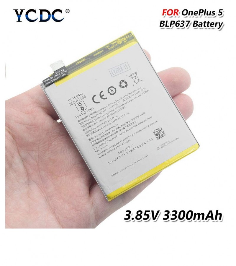 Oneplus BLP637 Battery Replacement for Oneplus 5T with 3300 Mah Capacity
