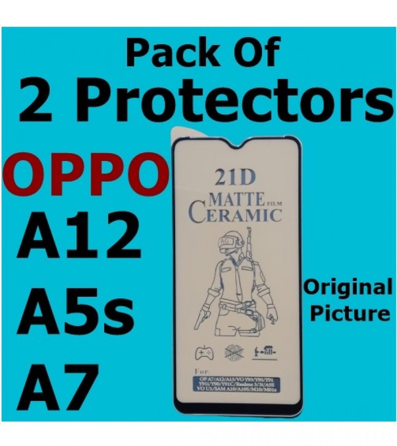OPPO A12 Matte Ceramic Sheet Protector for Gaming , Pack of 2 Protector