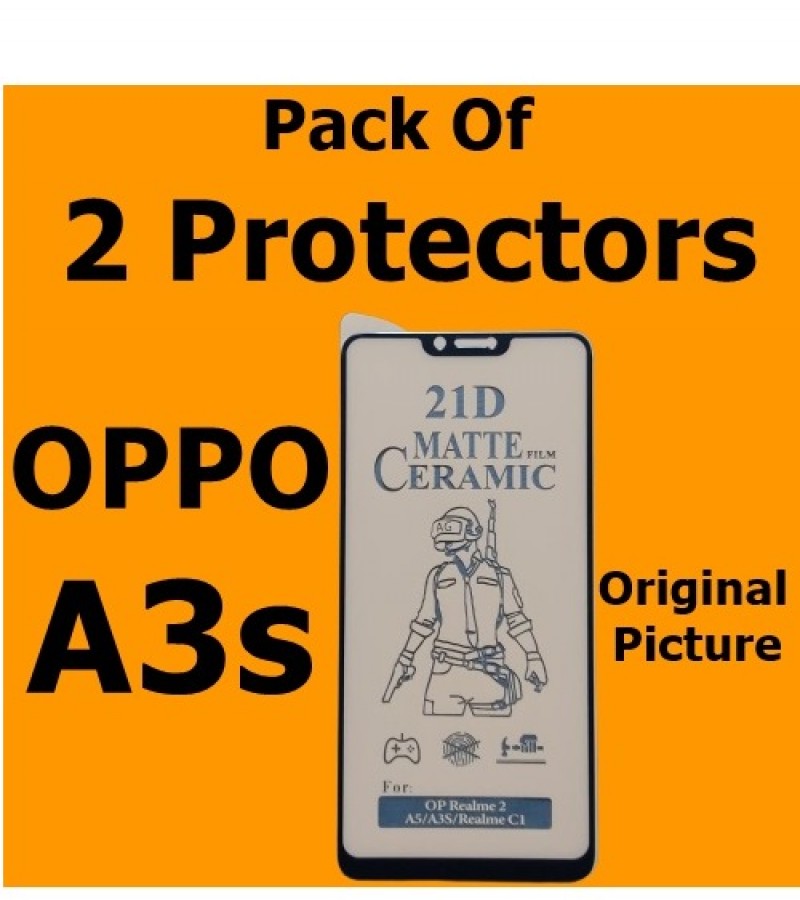 OPPO A3s Matte Ceramic Sheet Protector for Gaming , Pack of 2 Protector