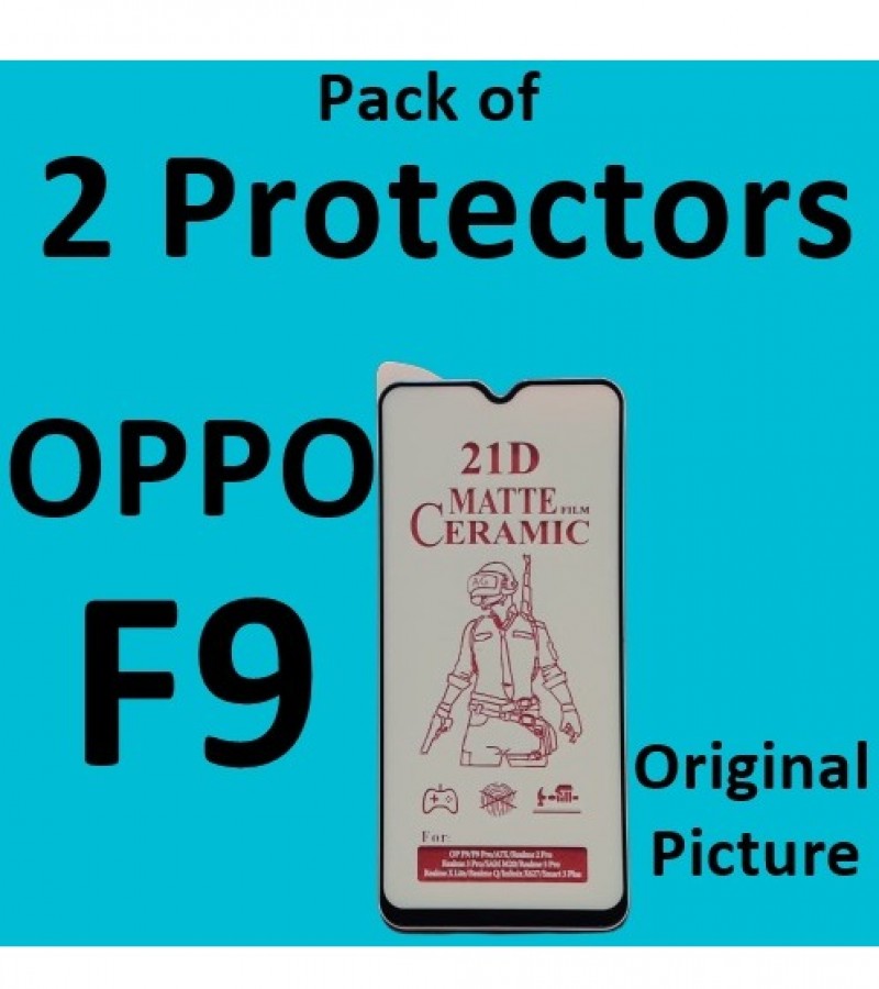 OPPO F9 , F9 Pro Matte Ceramic Sheet Protector for Gaming , Pack of 2 Protector