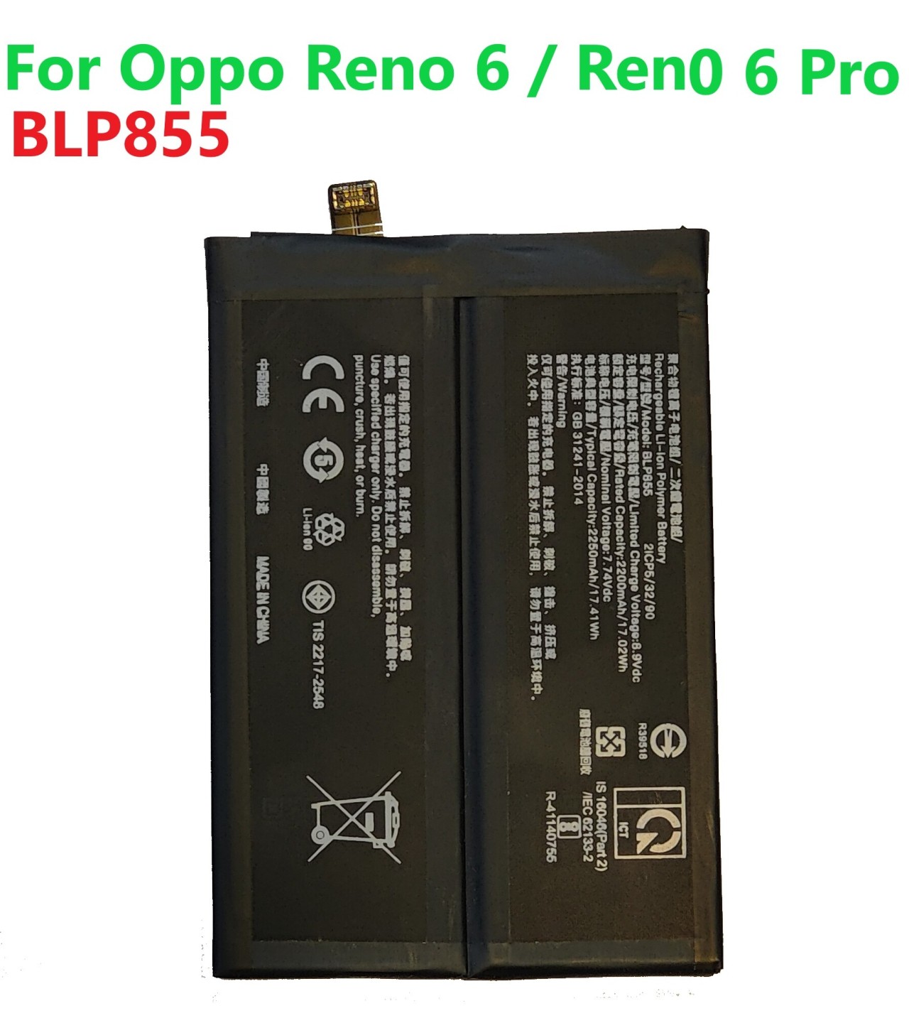 OPPO Reno 6 Pro New Original Battery BLP855 4500mAh
