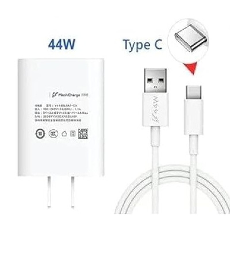 Original VIVO 44W Flash Charger Set With Type C 44W Cable