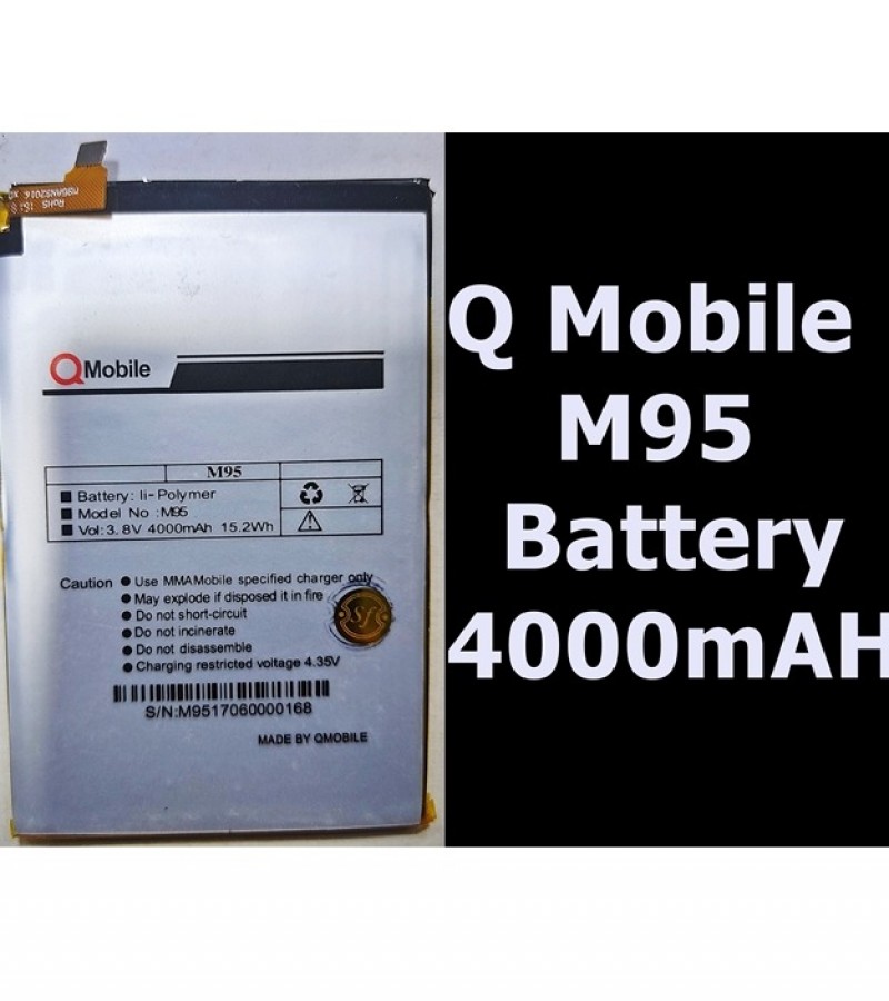 Q Mobile M95 Mobile Battery Replacement with 4000mAh Capacity_Black