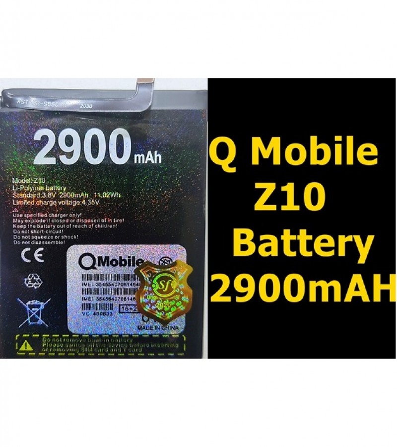 Q Mobile Z10 Mobile Battery Replacement with 2900mAh Capacity_Black