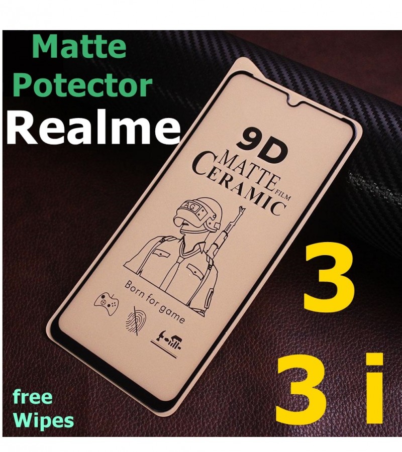 Realme 3 , 3i Matte Ceramic Sheet Protector for Gaming, Unbreakable Matte Protector