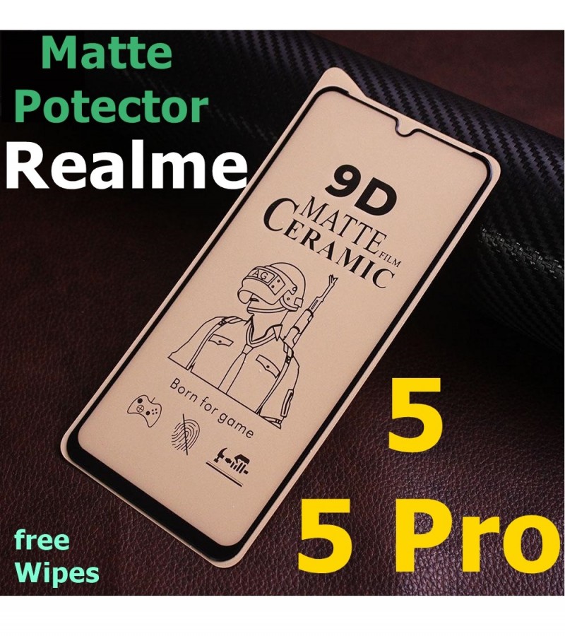 Realme 5 , 5 Pro Matte Ceramic Sheet Protector for Gaming, Unbreakable Matte Protector