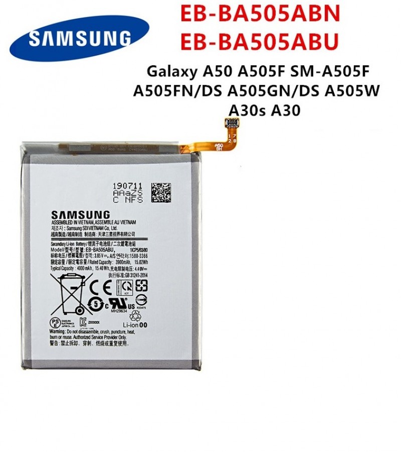 Samsung A30 Battery Replacement EB-BA505ABN Battery with 4000mAh Capacity-Silver