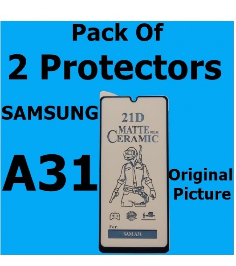 Samsung A31 Matte Ceramic Sheet Protector for Gaming , Pack of 2 Protector