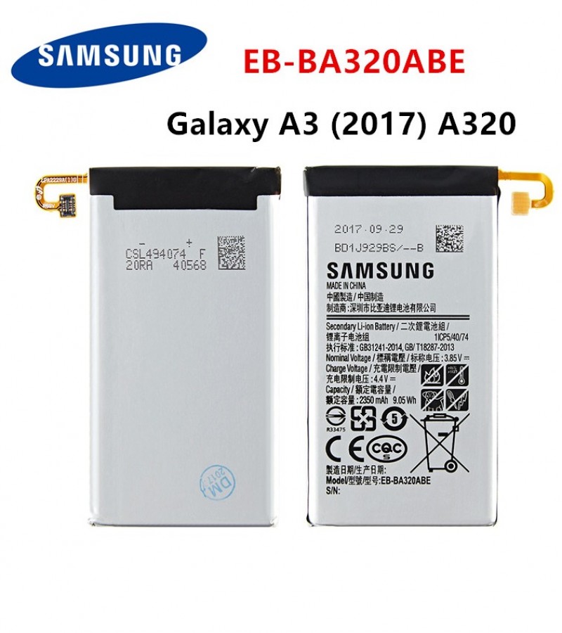 Samsung A3 2017 Battery Replacement EB-BA320ABE Battery With 2350mAh Capacity-Silver