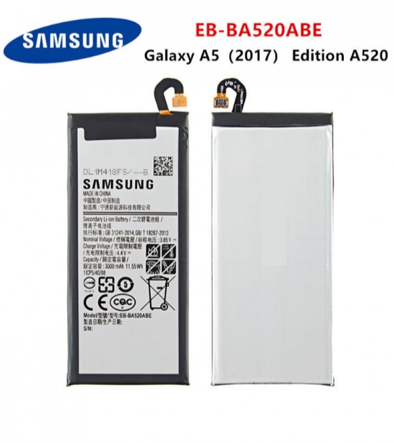 Samsung A5 2017 (SM-A520) Battery Replacement EB-BA520ABE Battery with 3000mAh Capacity_Silver