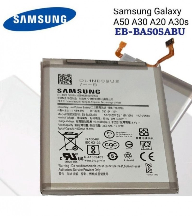 Samsung A50 Battery Replacement EB-BA505ABN Battery with 4000mAh Capacity-Silver