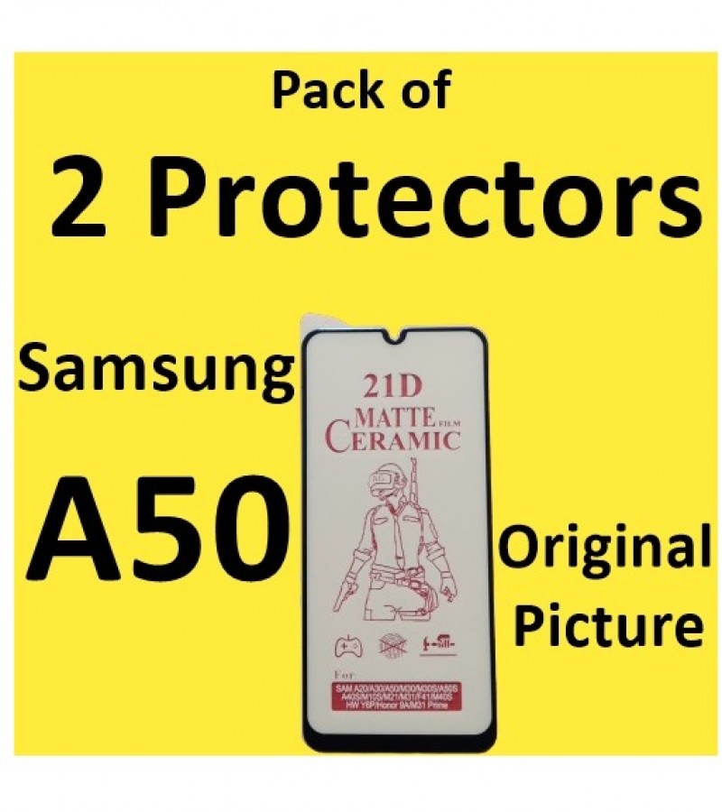 Samsung A50 Matte Ceramic Sheet Protector for Gaming , Pack of 2 Protector