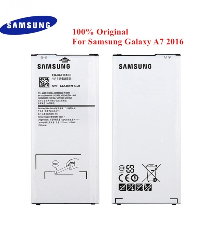 Samsung A7 2016 SM-A710 Battery Replacement EB-BA710ABE Battery with 3300mAh Capacity-Silver