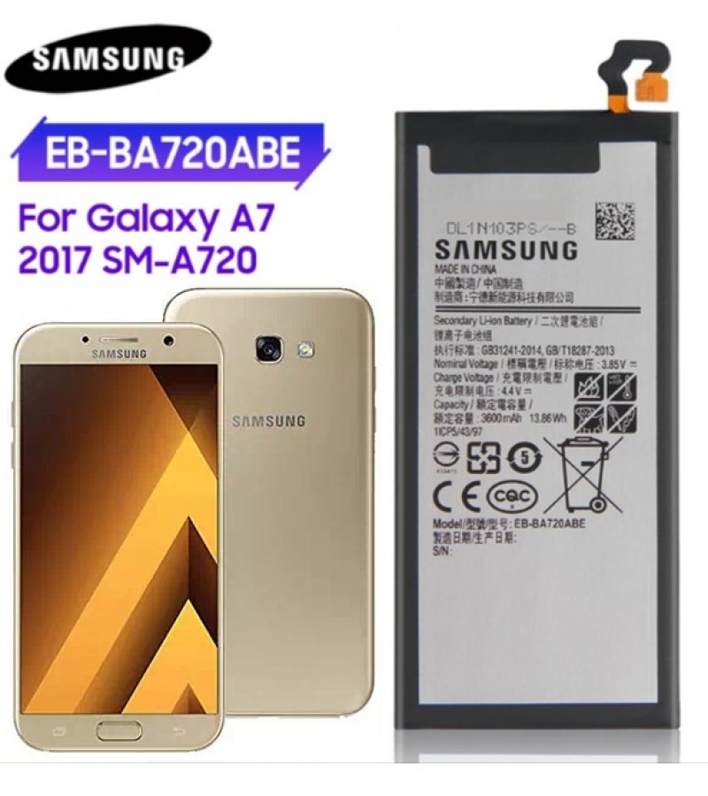 Samsung A7 2017 (SM-A720) Battery Replacement EB-BA720ABE Battery with 3600mAh Capacity_Silver