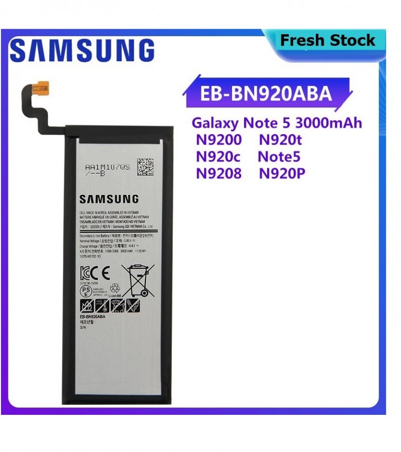 Samsung Note 5 SM-N9200 Battery Replacement EB-BN920ABE Battery with 3000mAH Capacity