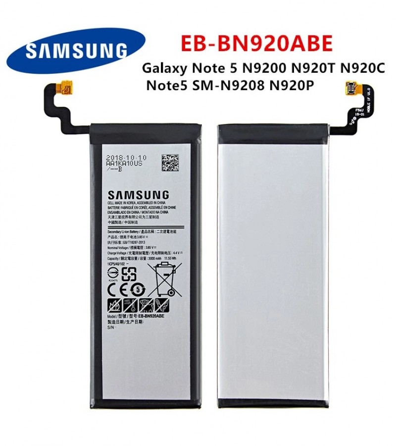 Samsung Note 5 SM-N9200 Battery Replacement EB-BN920ABE Battery with 3000mAH Capacity