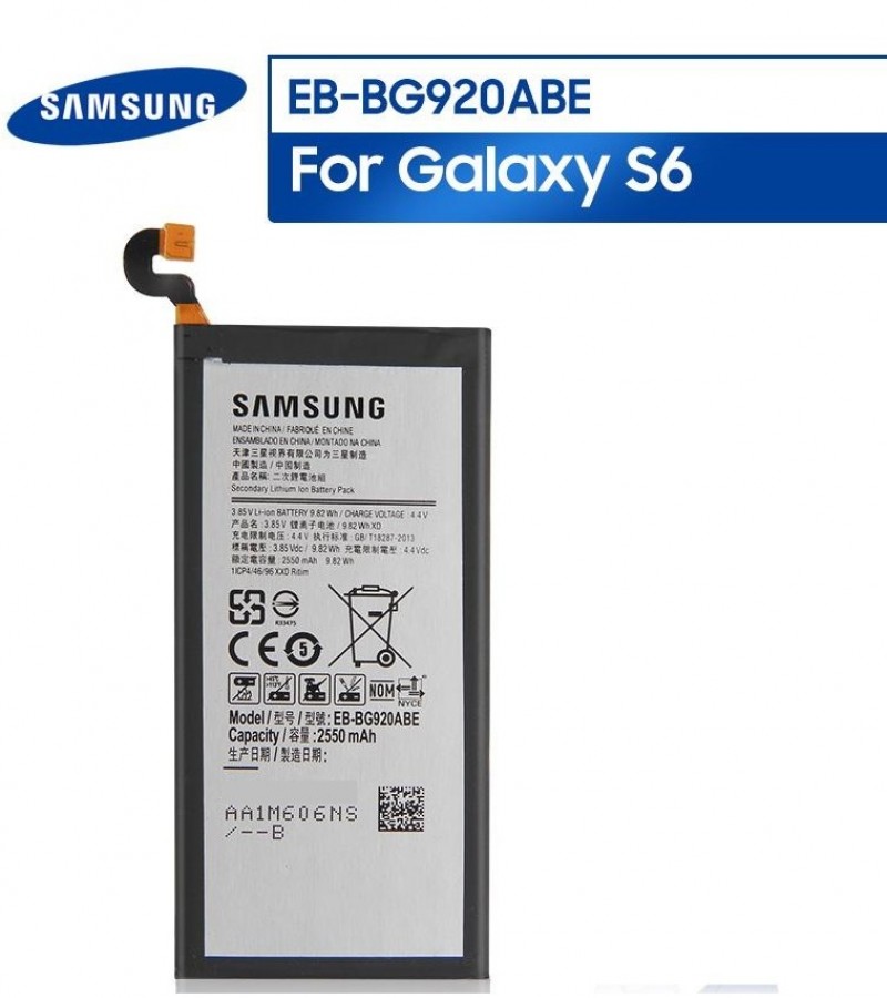 Samsung Galaxy S6 Battery Replacement EB-BA920ABE Battery with 2550 mAh Capacity